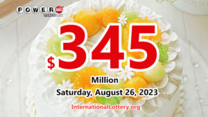 Powerball 头奖在 2023 年 8 月 22 日的开奖中攀升至 3.45 亿美元。
